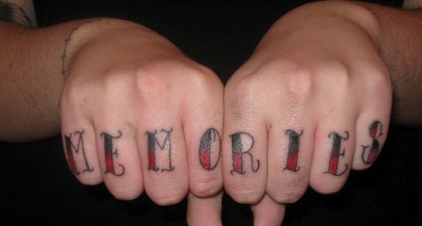 MEMORIES Tattoo On knuckle