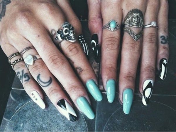 Moon Tattoo On Finger