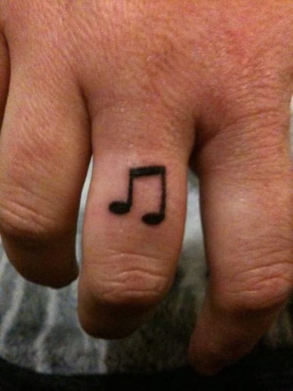 Music Notes Tattoo On Finger