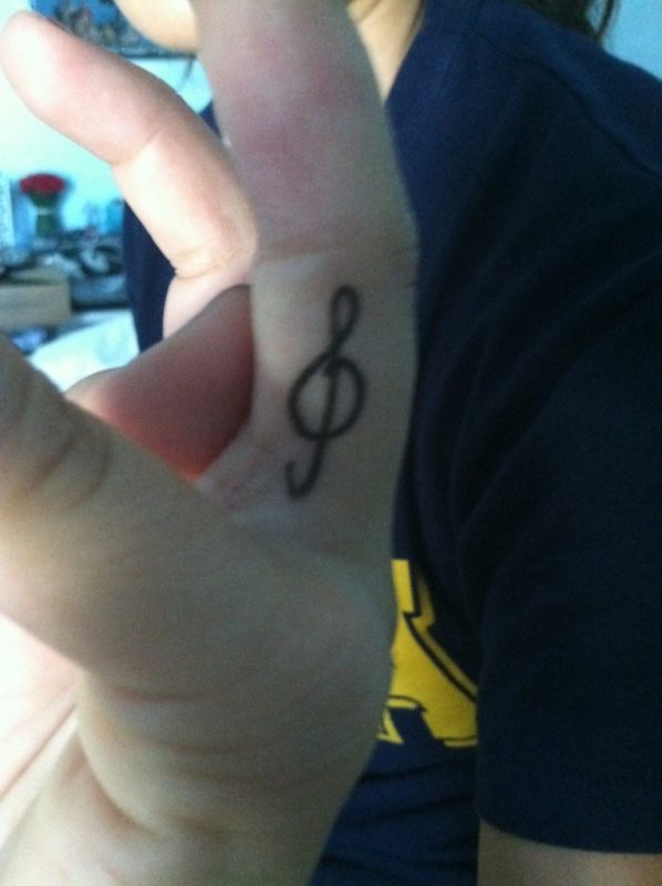 Musical Tattoo On Finger
