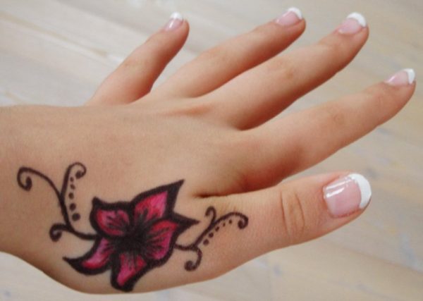 Flower Tattoo On Hand 