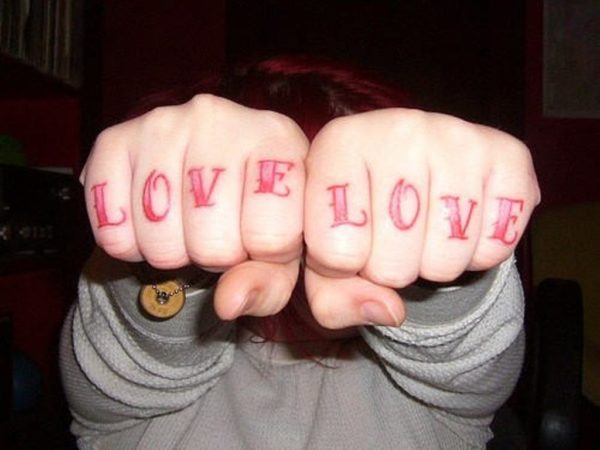 Red Ink Love Tattoo