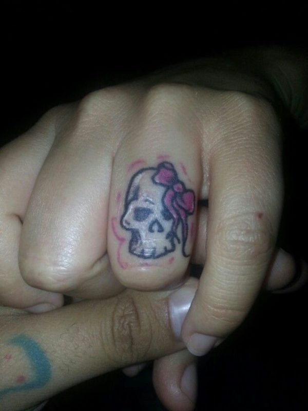 Skull Tattoo Design on Finger