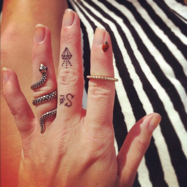 Small Diamond Tattoo On Finger 