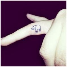 Small Elephant Tattoo on Finger