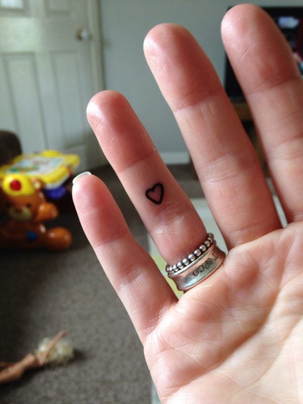 Small Heart Tattoo Design On Finger