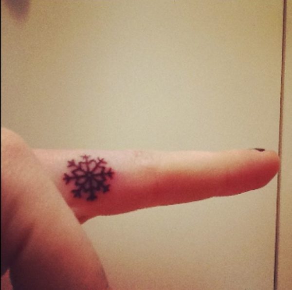 Snowflake Finger Tattoo
