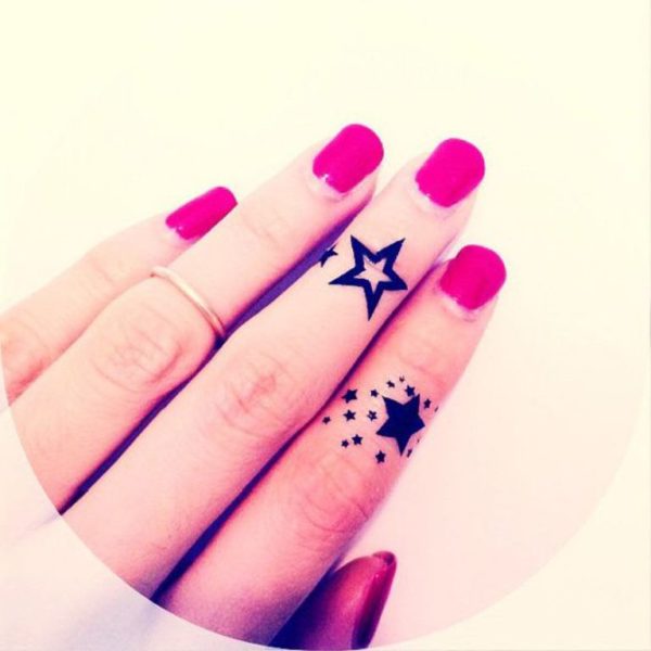 Star Tattoo Design On Finger 