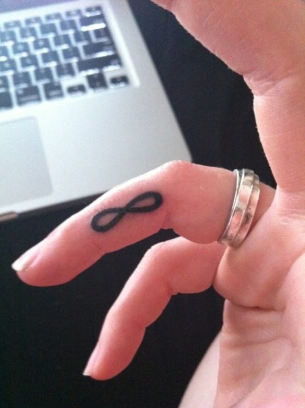 Symbol Tattoo On Finger