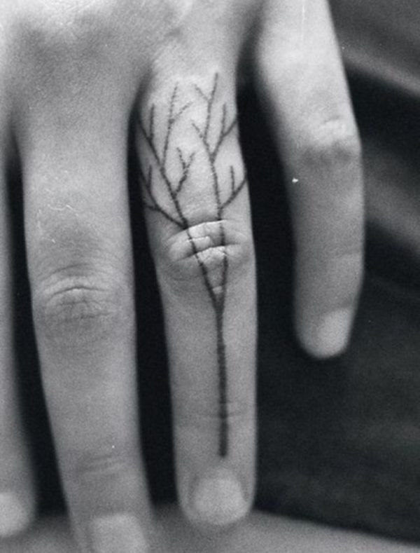 Tree Finger Tattoo