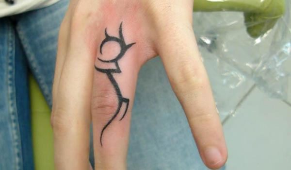 Tribal Finger Tattoo