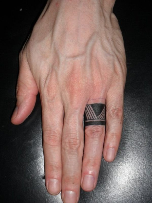 Tribal Tattoo On Finger