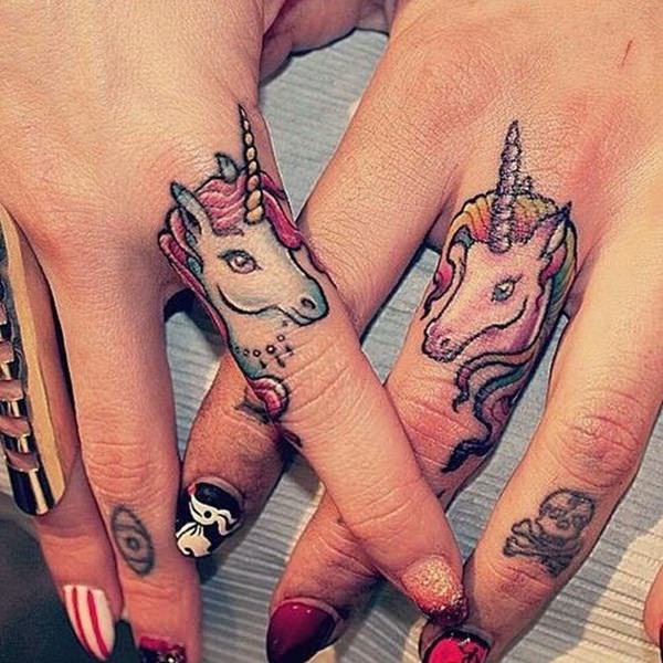 Unicorn Tattoo Design On Finger