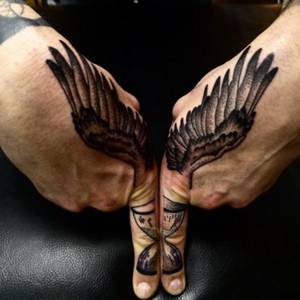 Wings Tattoo On Finger
