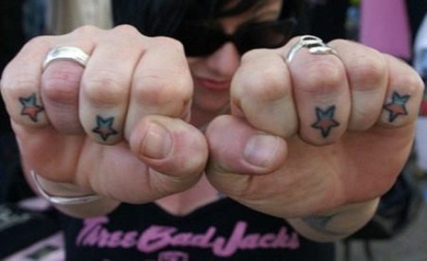 Wonderful Star Tattoo Design On Finger 