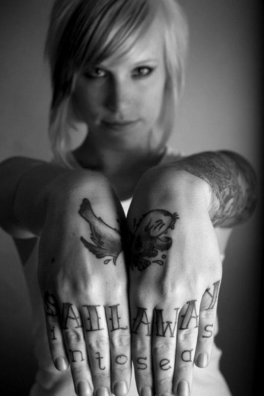 Word Tattoo On Fingers