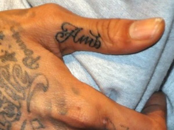 Word Tattoo On Finger 