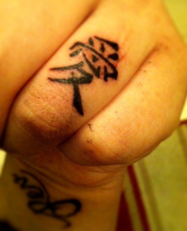 Word Tattoo On Finger