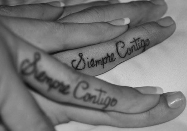 Wording Tattoo On Finger