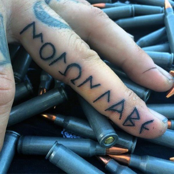 Wording Tattoo On Finger