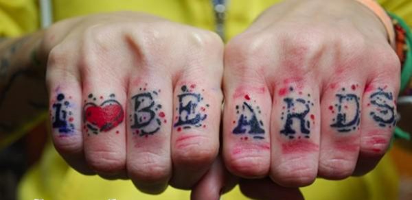 Wording Tattoo On knuckle