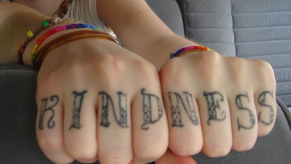 kindness Word Tattoo Design On knuckle