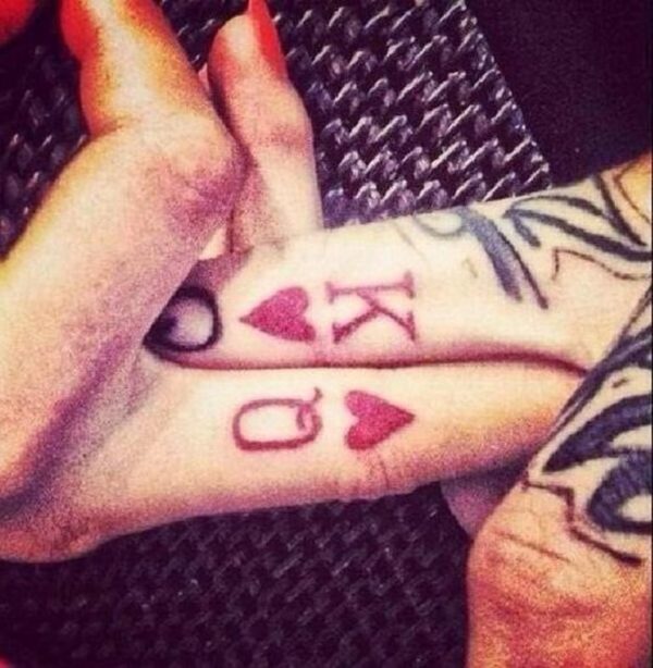 king And Queen Finger Tattoo