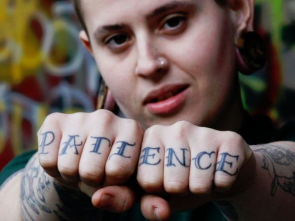 patience knuckle Tattoo