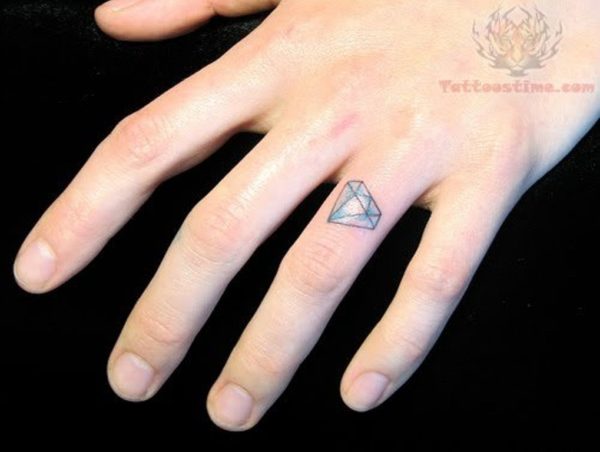 Wonderful Diamond Tattoo On Finger