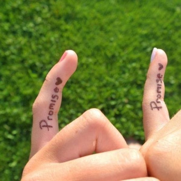 Amazing Promise Finger Tattoo