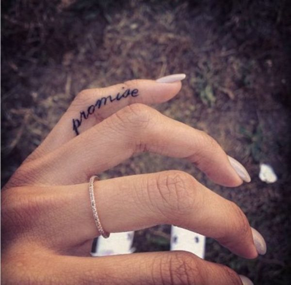 Amazing Promise Tattoo On Little Finger