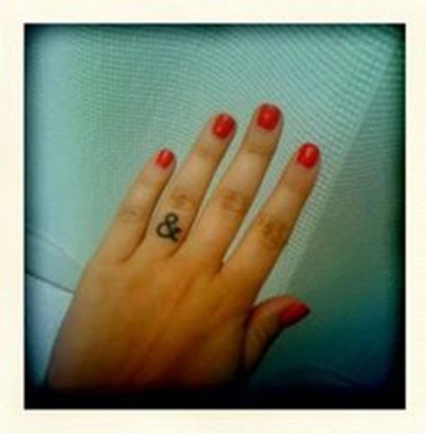 Ampersand Finger Tattoo