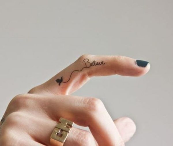 Attractive Believe Finger Tattoo