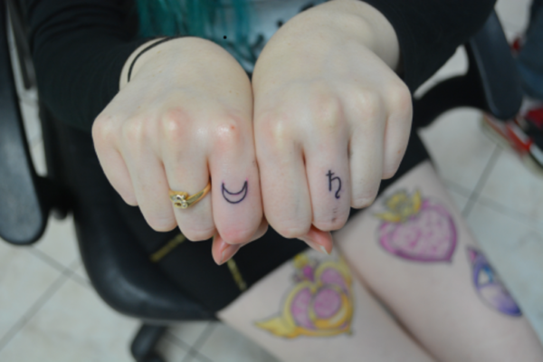 Beautiful Moon Tattoo On Finger
