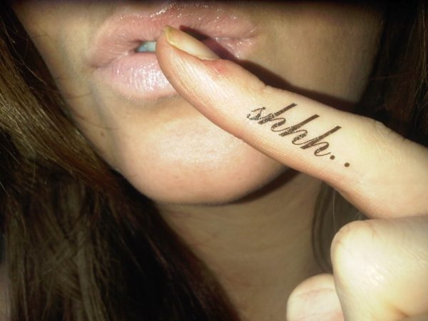 Beautiful Shhh Tattoo Design