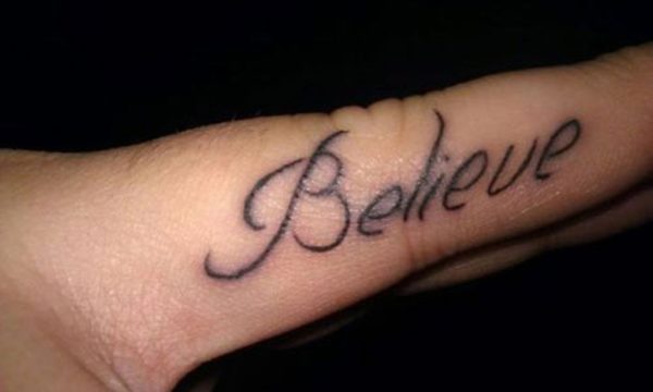 Believe Tattoo On Finger