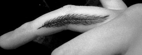 Black And White Feather Tattoo Design