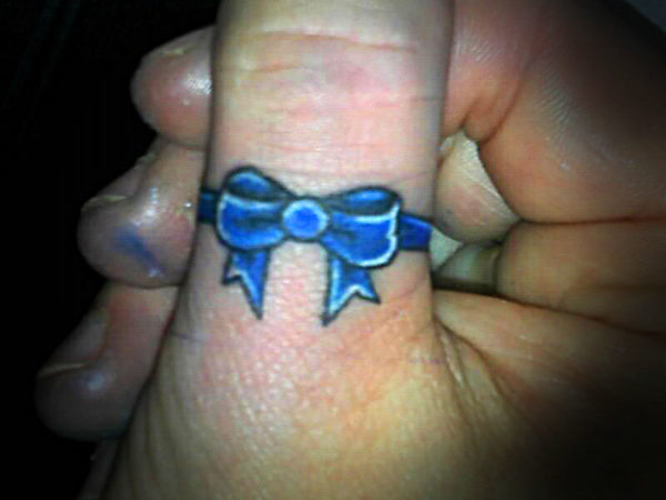 Blue Bow Tattoo