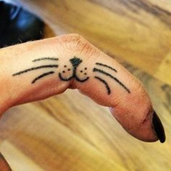 Cat Whiskers Finger Tattoo