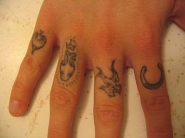 Chinese Finger And Knuckle Tattoo