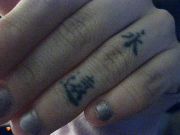 Chinese Finger Tattoo Design