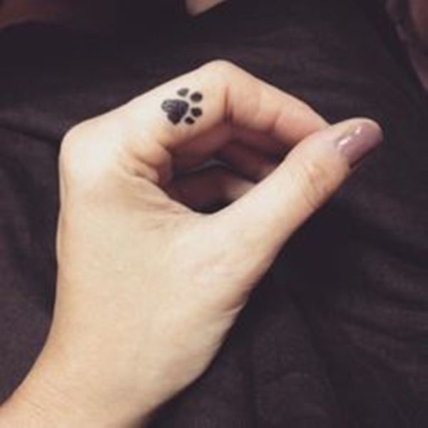 Dog Paw Tattoo On Finger