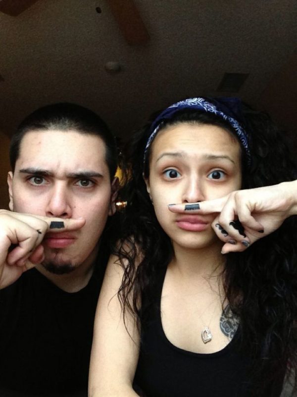 Fingerstache Mustache Tattoo