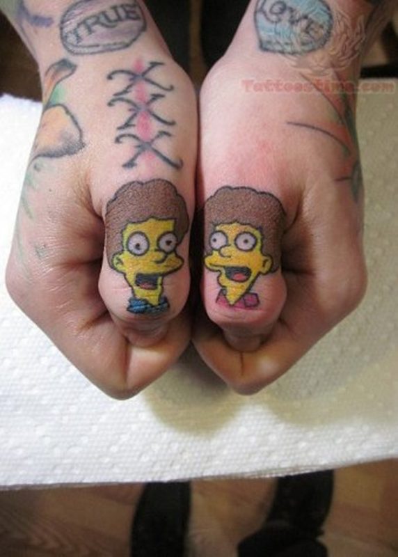 Funny Cartoon Tattoo On Wrist