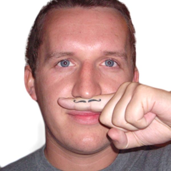 Impressive Fingerstache Tattoo