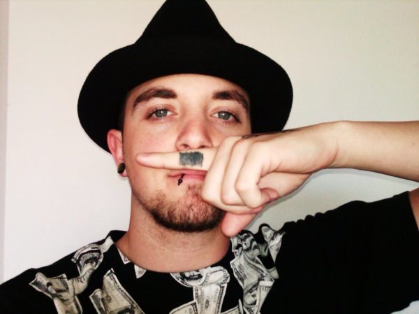 Lovely Fingerstache Tattoo Design