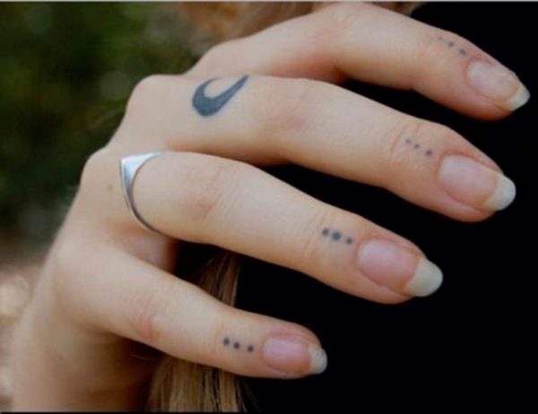 Lovely Moon Tattoo On Finger