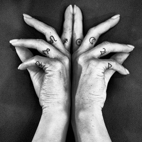 Moon Finger Tattoo 