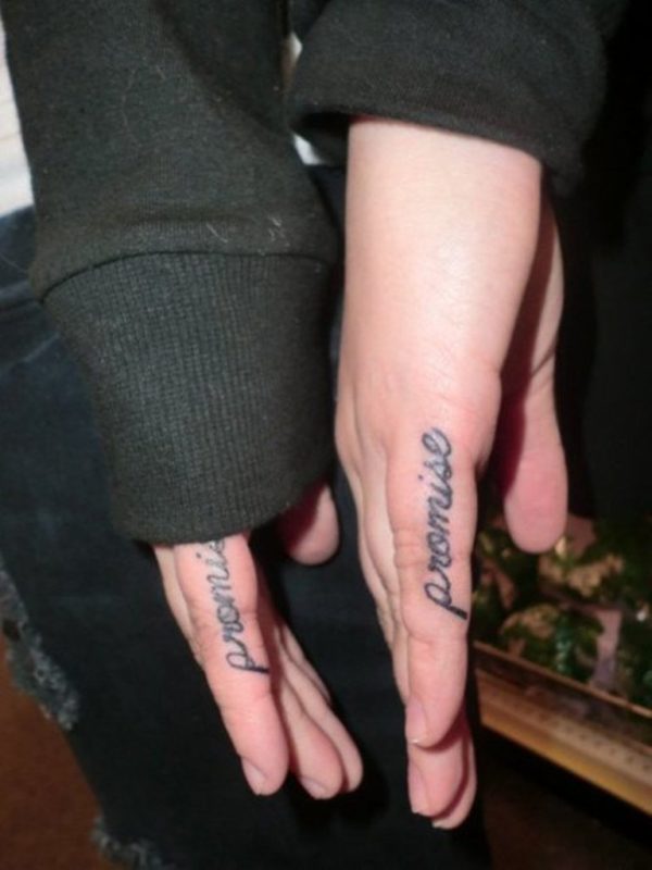 Promise Friendship Tattoo On Finger
