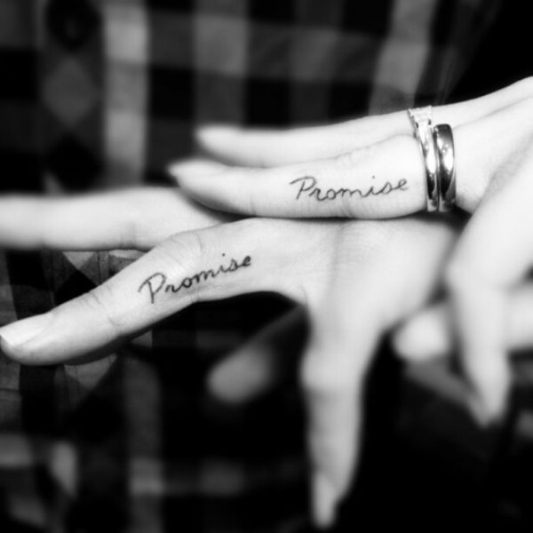 Promise Tattoo On Ring Finger